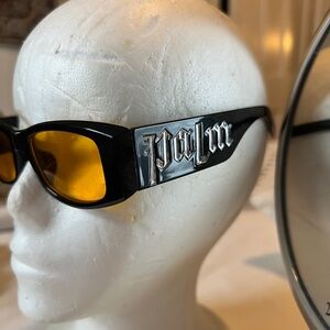 Palm Angels Black Sunglasses with Yellow Lenses